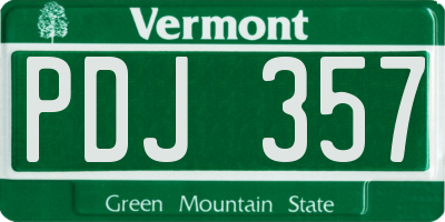 VT license plate PDJ357