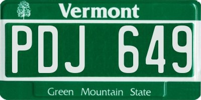 VT license plate PDJ649