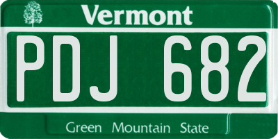 VT license plate PDJ682