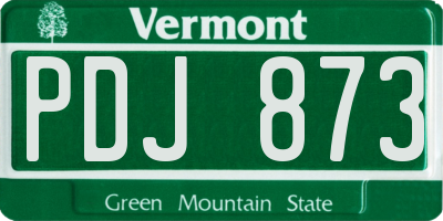 VT license plate PDJ873