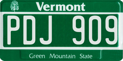 VT license plate PDJ909