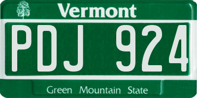VT license plate PDJ924