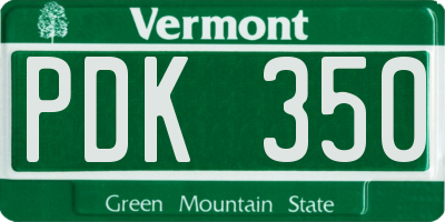VT license plate PDK350