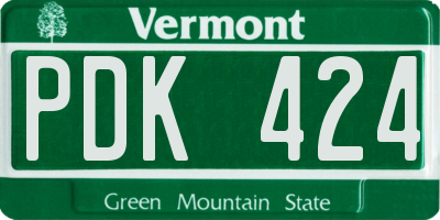 VT license plate PDK424