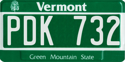 VT license plate PDK732