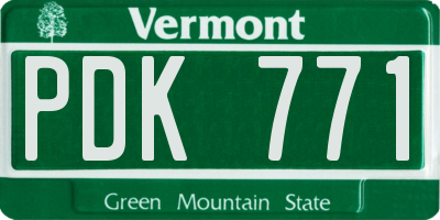 VT license plate PDK771