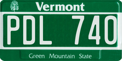 VT license plate PDL740