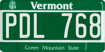 VT license plate PDL768