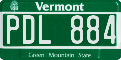VT license plate PDL884