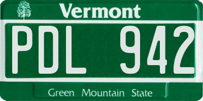 VT license plate PDL942