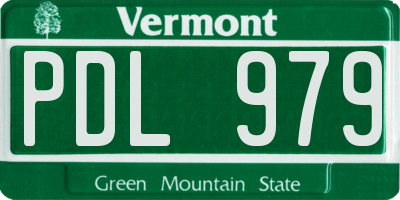 VT license plate PDL979