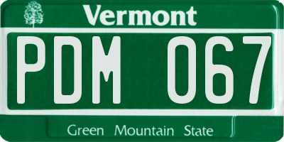 VT license plate PDM067