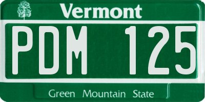 VT license plate PDM125