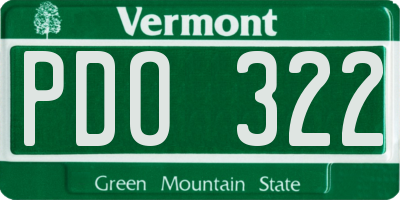 VT license plate PDO322