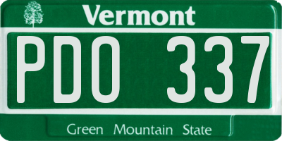 VT license plate PDO337
