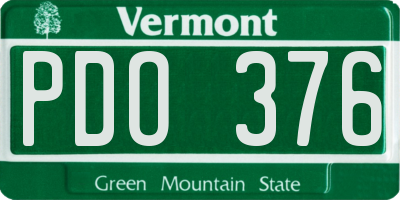 VT license plate PDO376
