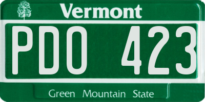 VT license plate PDO423