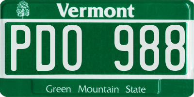 VT license plate PDO988