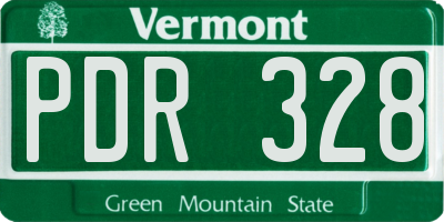 VT license plate PDR328