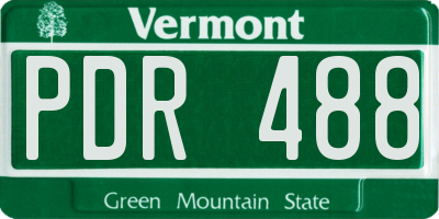 VT license plate PDR488