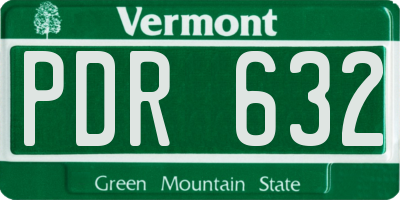 VT license plate PDR632