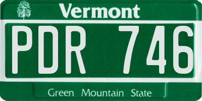 VT license plate PDR746