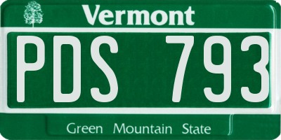 VT license plate PDS793