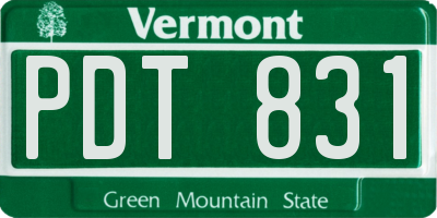 VT license plate PDT831
