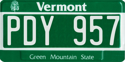 VT license plate PDY957