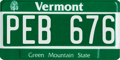 VT license plate PEB676
