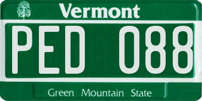 VT license plate PED088