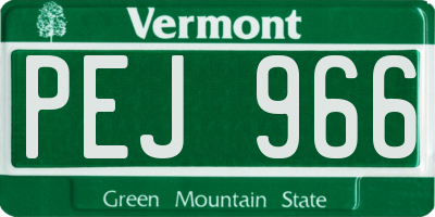 VT license plate PEJ966