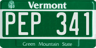 VT license plate PEP341