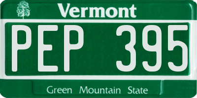 VT license plate PEP395