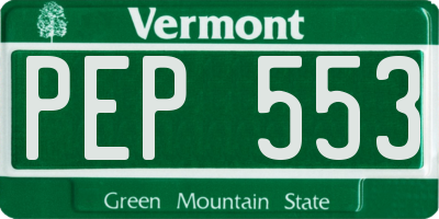 VT license plate PEP553
