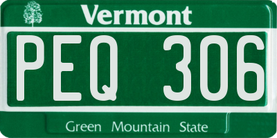 VT license plate PEQ306