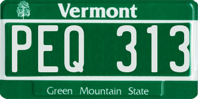 VT license plate PEQ313