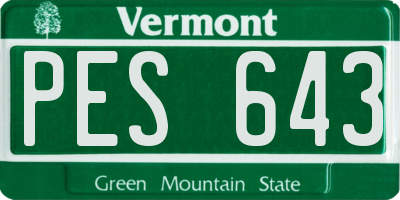 VT license plate PES643