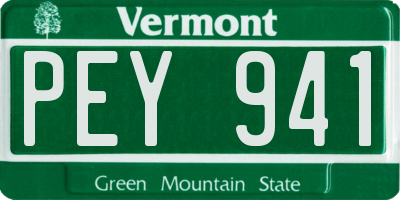 VT license plate PEY941