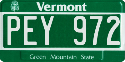 VT license plate PEY972