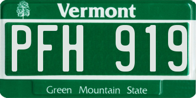 VT license plate PFH919