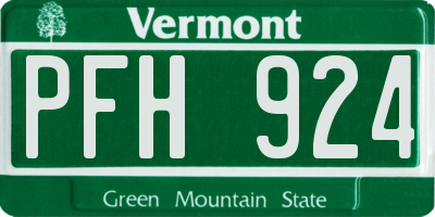 VT license plate PFH924