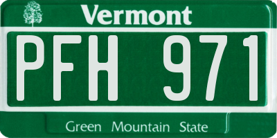 VT license plate PFH971
