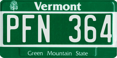 VT license plate PFN364