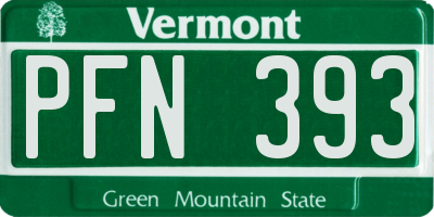 VT license plate PFN393