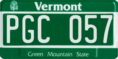 VT license plate PGC057