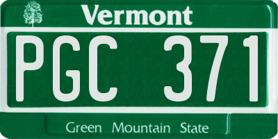 VT license plate PGC371