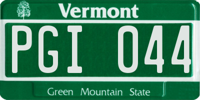 VT license plate PGI044