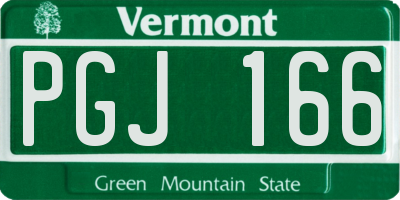 VT license plate PGJ166