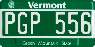 VT license plate PGP556